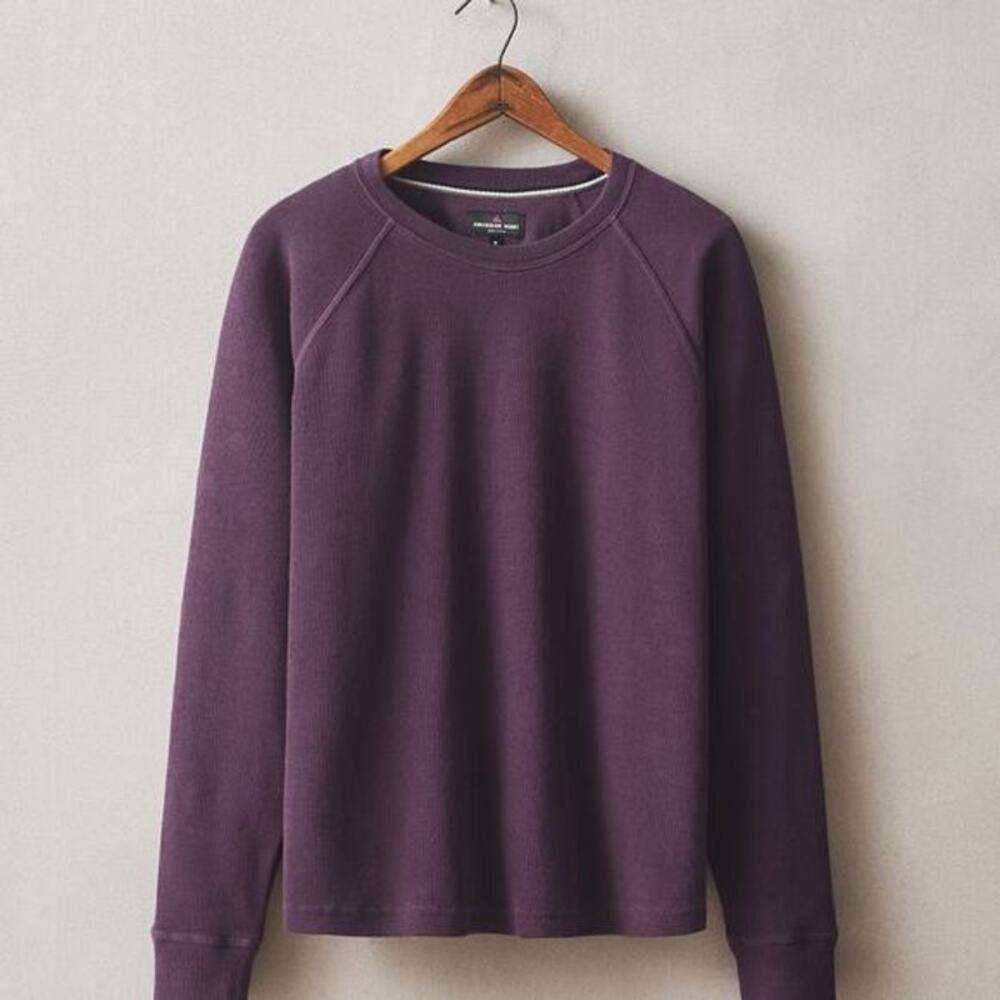 NWOT American Giant Mens Large Grapeseed French Rib Crew Knit Long Sleeve